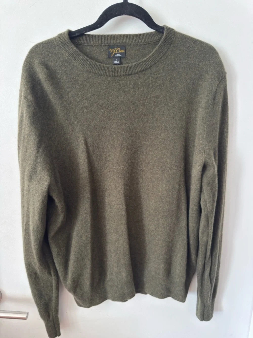 J. Crew Men's Cashmere Crewneck Sweater Olive